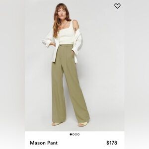 Reformation olive linen pants